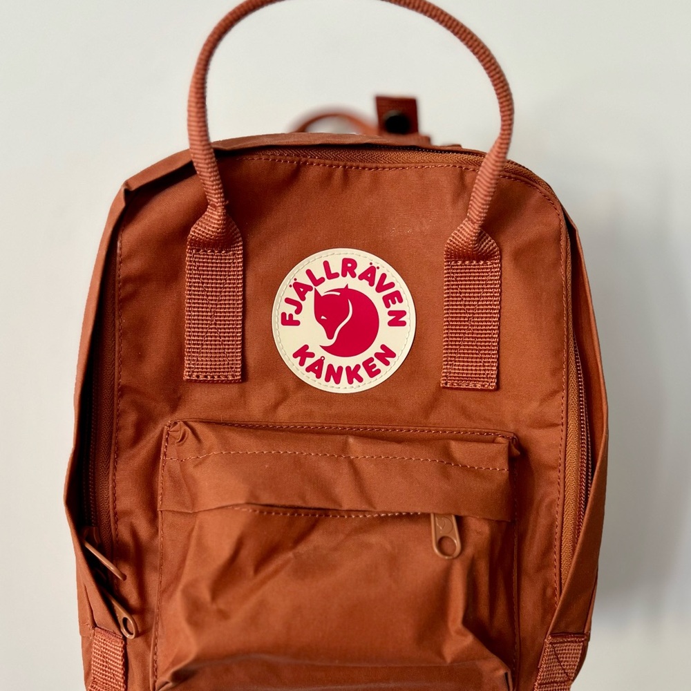 Fjallraven Kanken Backpack in Rust Orange with Red Logo